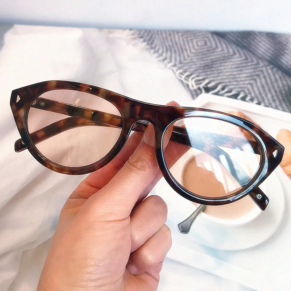 lunettes de soleil vintage petites rondes œil-de-chat pour femmes, nouvelle mode à rivets, sexy, noires léopard, lunettes de soleil tendance pour dames, lunettes d’extérieur modernes