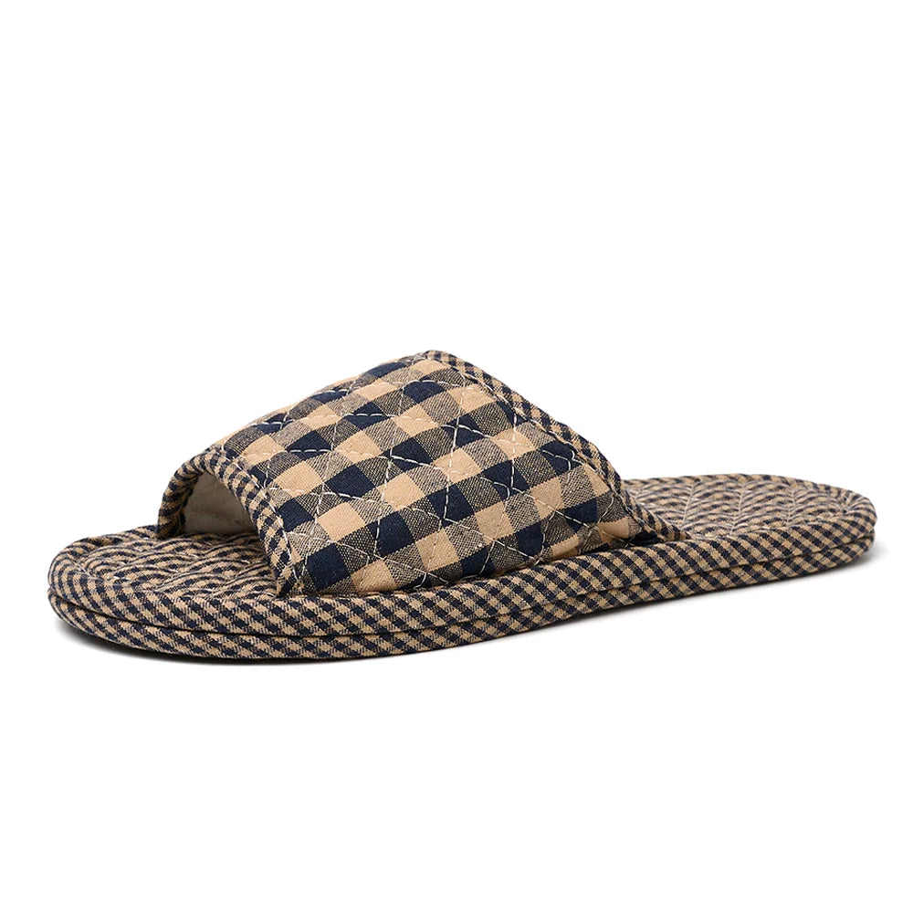 Pantoufles d’intérieur légères en coton doux à motif floral, chaussures de sol rétro et tendance pour la maison, pantoufles antidérapantes pour couple