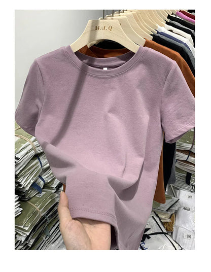 T-shirt pour femme, t-shirt pour filles, vêtements pour femmes, hauts, t-shirt en coton, t-shirt féminin à manches courtes, tee-shirt de printemps, haut sexy Y2K, blanc