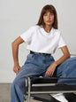 Bornladies Summer T-shirt femme 100 % coton, basique, tendance, uni, manches courtes, haut à superposer ample, 230 g/m², hauts et chemises