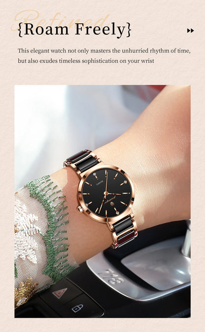 POEDAGAR Montre de luxe haut de gamme avec diamants pour femme, haute qualité, étanche, montre à quartz pour dames en acier inoxydable, montre féminine + boîte