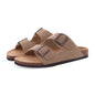 Smile Pop Classic Arizoan Hommes Chaussons en daim Hommes Sabots Sandales en daim de vache d’extérieur antidérapantes avec brides à boucles réglables