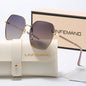 LINFEMAND Lunettes de soleil pour femme à monture métallique classique avec verres dégradés UV400, essentielles pour les voyages d’été, la conduite, le cyclisme, les festivals, idée cadeau