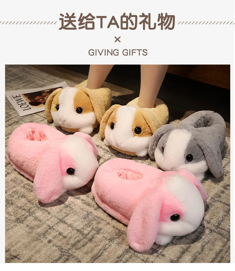 Pantoufles hamster câlines et mignonnes pour femmes, hiver automne, en peluche chaude, chaussures nuage pour chambre, pantoufles familiales pour femme, pantoufles animaux kawaii