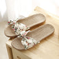 Chaussures pour femme Sandales Mujer Femmes Féminines Nœud décoratif Lin en toile Tongs Chaussures de plage Sandales Pantoufles Chaussures Femme