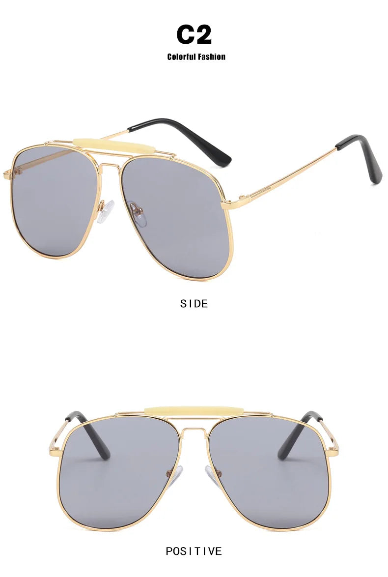 Nouvelles lunettes de soleil aviateur classiques en métal à la mode pour femmes et hommes, design vintage de marque, lunettes de soleil pour extérieur, voyage et conduite, protection UV400, lunettes