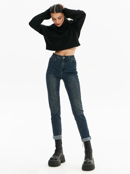Jeans femme 2025 amples à taille haute, pantalon droit de style européen et américain