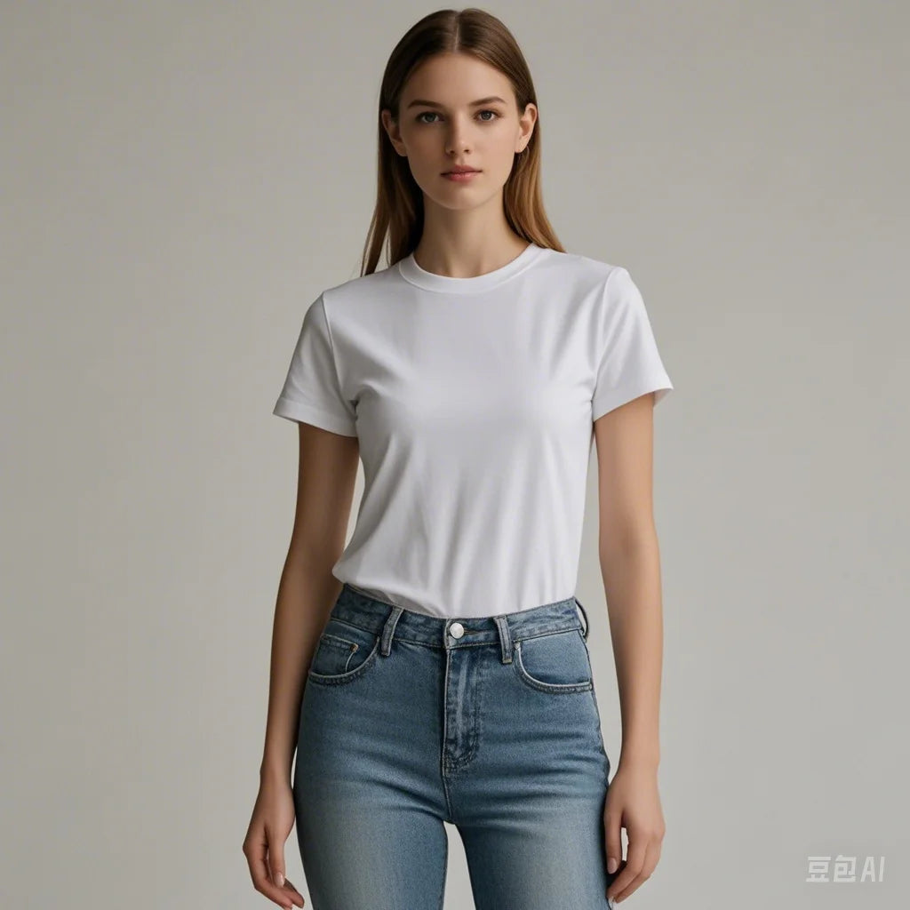 T-shirt femme 100 % coton été basique t-shirt à manches courtes hauts amples t-shirt 2024 décontracté pour femme blanc t-shirts basiques pour fille et femme