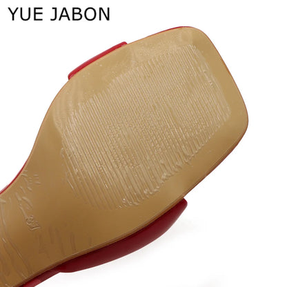 Nouvelles pantoufles pour femmes, sexy, en cuir, à bride arrière, talons aiguilles style romain, élégantes, talon original, bout carré, satinées, à enfiler, chaussures femme Zapatillas