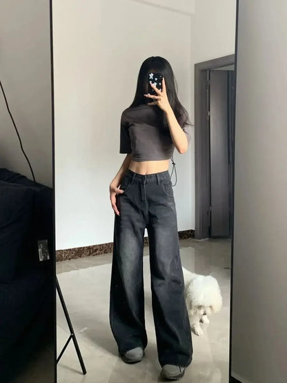 Jean taille haute amincissant pour femmes, coupe ample, jambe droite, pattes d’éléphant, pantalon en denim grande taille pour morphologie en poire