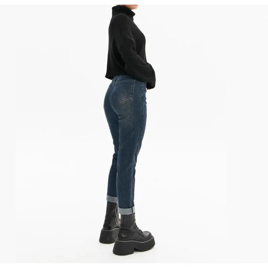 Jeans femme 2025 amples à taille haute, pantalon droit de style européen et américain
