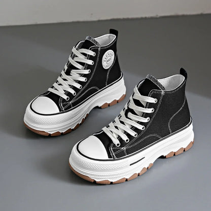 Chaussures en toile pour femmes 2024, baskets décontractées à plateforme avec étoiles, chaussures de sport et de course en toile, chaussures de tennis, baskets de marche d’extérieur.
