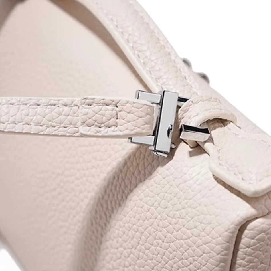 Sac à bandoulière en grain de litchi au style haut de gamme et de niche, mode simple, type boîte à lunch pour femme, exquis mini sac à main porté main et en bandoulière