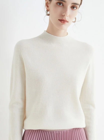 AOSSVIAO 2026 Automne Hiver pull à col montant factice uni pour femmes, pull en maille décontracté pour femmes, vêtements féminins basiques, hauts doux de base