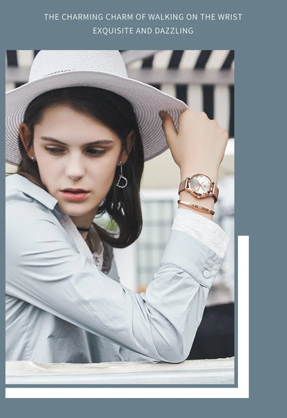 Montre pour femme OLEVS 5189, montre-bracelet à quartz, montre décontractée et tendance pour dames, étanche, lumineuse, bracelet en maille, cadran cœur, index en zircon.