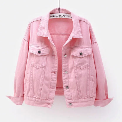 Veste en jean classique pour femmes Jeans 2023 vestes en jean boyfriend pour femmes manteau oversize ample veste femme violet blanc jaune femme