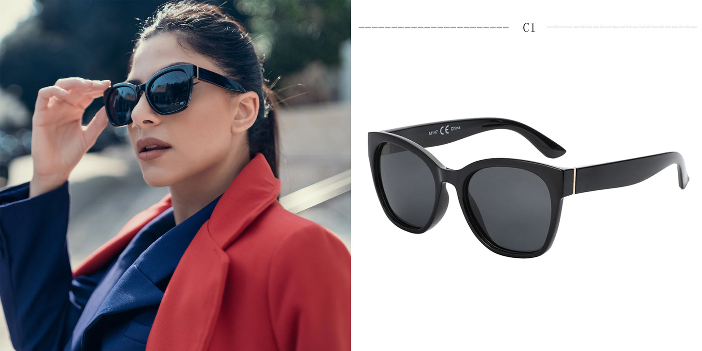 Lunettes de soleil polarisées œil de chat ZENOTTIC Fashion pour femmes - Lunettes de soleil surdimensionnées avec protection UV400, style rétro et design créateur