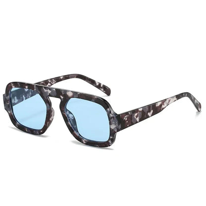 JNPCXI Lunettes de soleil carrées rétro pour femmes, design de marque tendance, verres dégradés UV400, lunettes de soleil punk pour hommes
