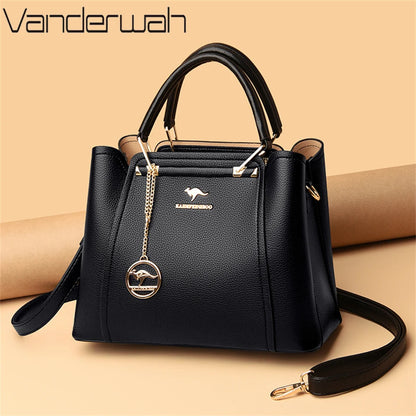 Sac bandoulière de luxe pour femme 2024, designer à 3 couches, grand sac à main en cuir à grande capacité pour femme, sac shopper de marque, sac fourre-tout messager.
