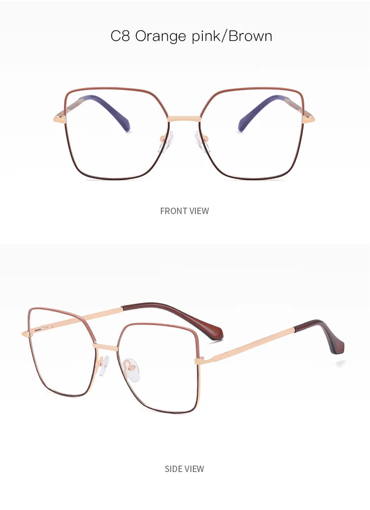 JMISUS Fashion Femme Lunettes optiques carrées avec verres correcteurs anti-lumière bleue photochromiques gris en forme de papillon, lunettes de vue sur ordonnance