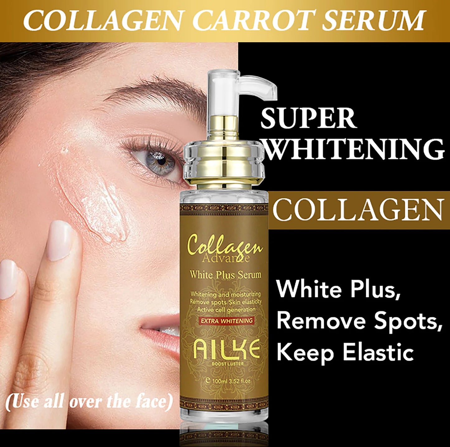 Ensemble de soins de la peau au collagène AILKE pour femmes, hydratant, blanchissant, élimine les taches de rousseur, les taches brunes, les points noirs, kit éclaircissant pour la peau