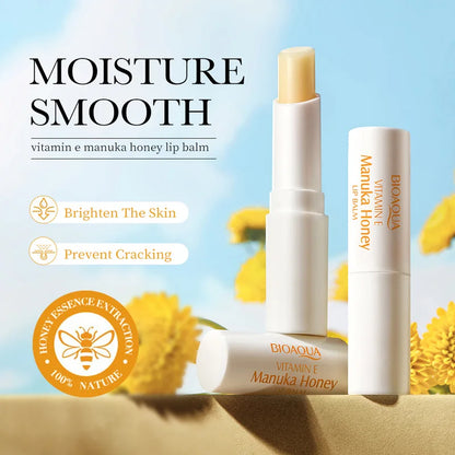 BIOAOUA Baume à lèvres au miel et à la vitamine E hydratant, anti-gerçures, nourrissant, rouge à lèvres, produits de soin pour les lèvres et la peau