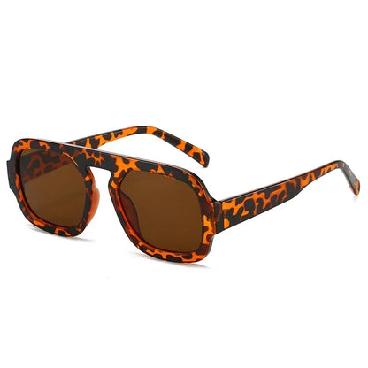 JNPCXI Lunettes de soleil carrées rétro pour femmes, design de marque tendance, verres dégradés UV400, lunettes de soleil punk pour hommes