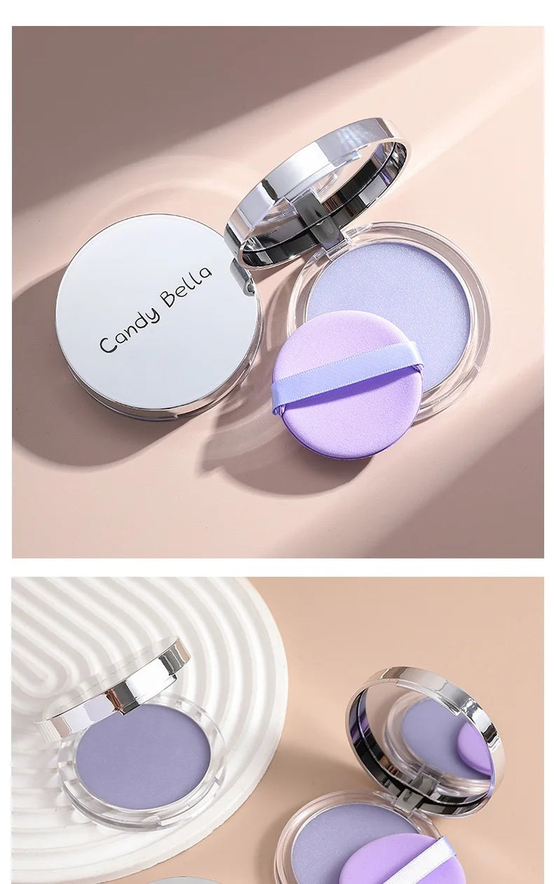 1PC Bonbon Bella Violet Crème à Poudre Respectueuse de la Peau Aspect Naturel du Visage Longue Tenue Contrôle du Sébum Poudre de Contouring Cosmétique