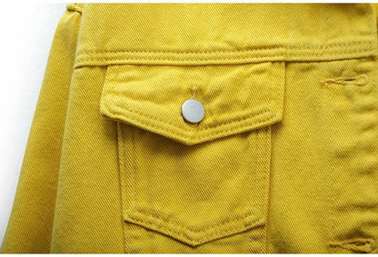 Veste en jean classique pour femmes Jeans 2023 vestes en jean boyfriend pour femmes manteau oversize ample veste femme violet blanc jaune femme