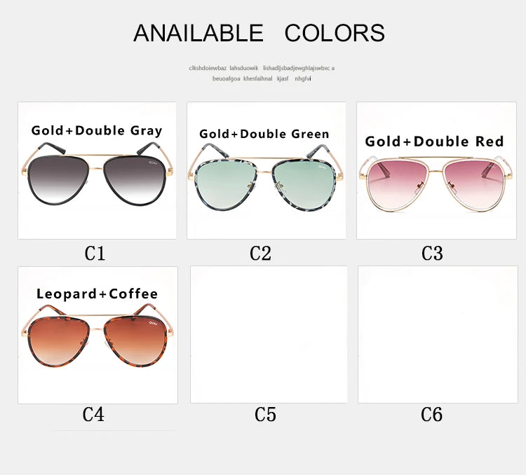 Lunettes de soleil aviateur de marque de mode pour femmes, vintage, de créateur, tout-en-un, lunettes de soleil pour femmes, rétro, monture en alliage, lunettes Quay UV400