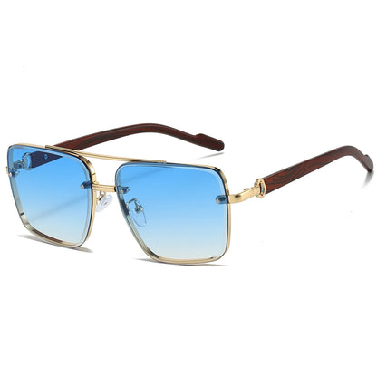 KAMMPT Fashion Lunettes de soleil rétro carrées en métal pour femme, design original de marque, lunettes de conduite nouvelles à double pont style pilote