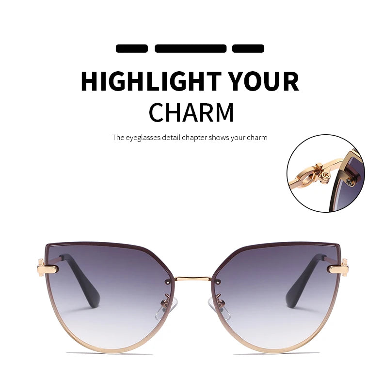 Lot de 2 lunettes de soleil pour femmes à grande monture, lunettes de soleil œil de chat dégradées pour femmes, protection UV pour extérieur, lunettes de créateur