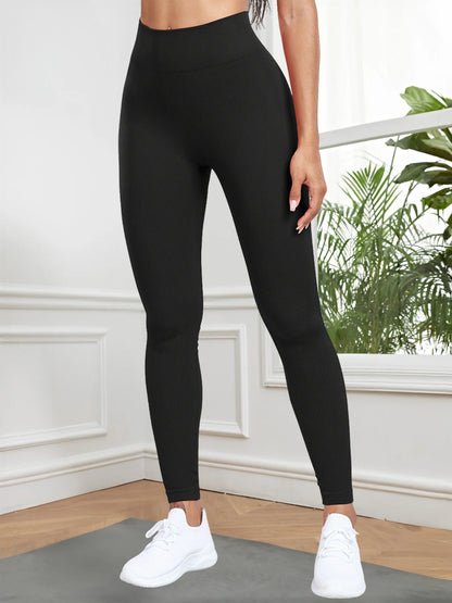 Leggings côtelés sans couture pour femmes, taille haute, effet galbant pour les fesses, collants d’entraînement, couleur unie, pantalon de fitness simple, vêtement décontracté