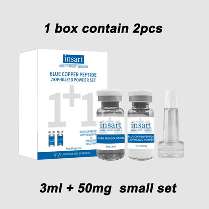Ensemble de poudre lyophilisée au peptide de cuivre bleu, sérum facial hydratant et blanchissant, anti-rides, pour une peau lisse et douce, soin de la peau, essence éclaircissante