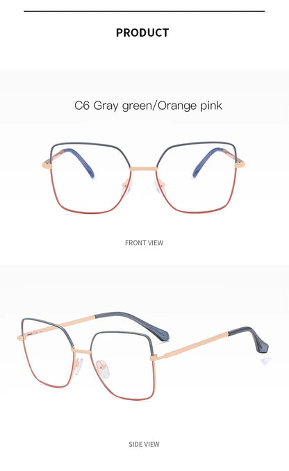 JMISUS Fashion Femme Lunettes optiques carrées avec verres correcteurs anti-lumière bleue photochromiques gris en forme de papillon, lunettes de vue sur ordonnance