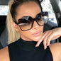 Lunettes de soleil oversize pour femme, dégradées, en plastique, de marque créateur, lunettes de soleil féminines UV400