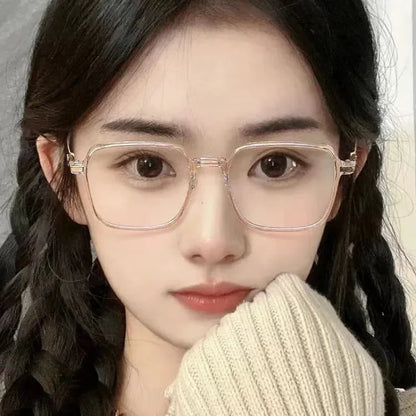 Lunettes de lecture tendance et à la mode pour femmes, anti-lumière bleue, pour la presbytie, lunettes haute définition unisexes avec monture transparente