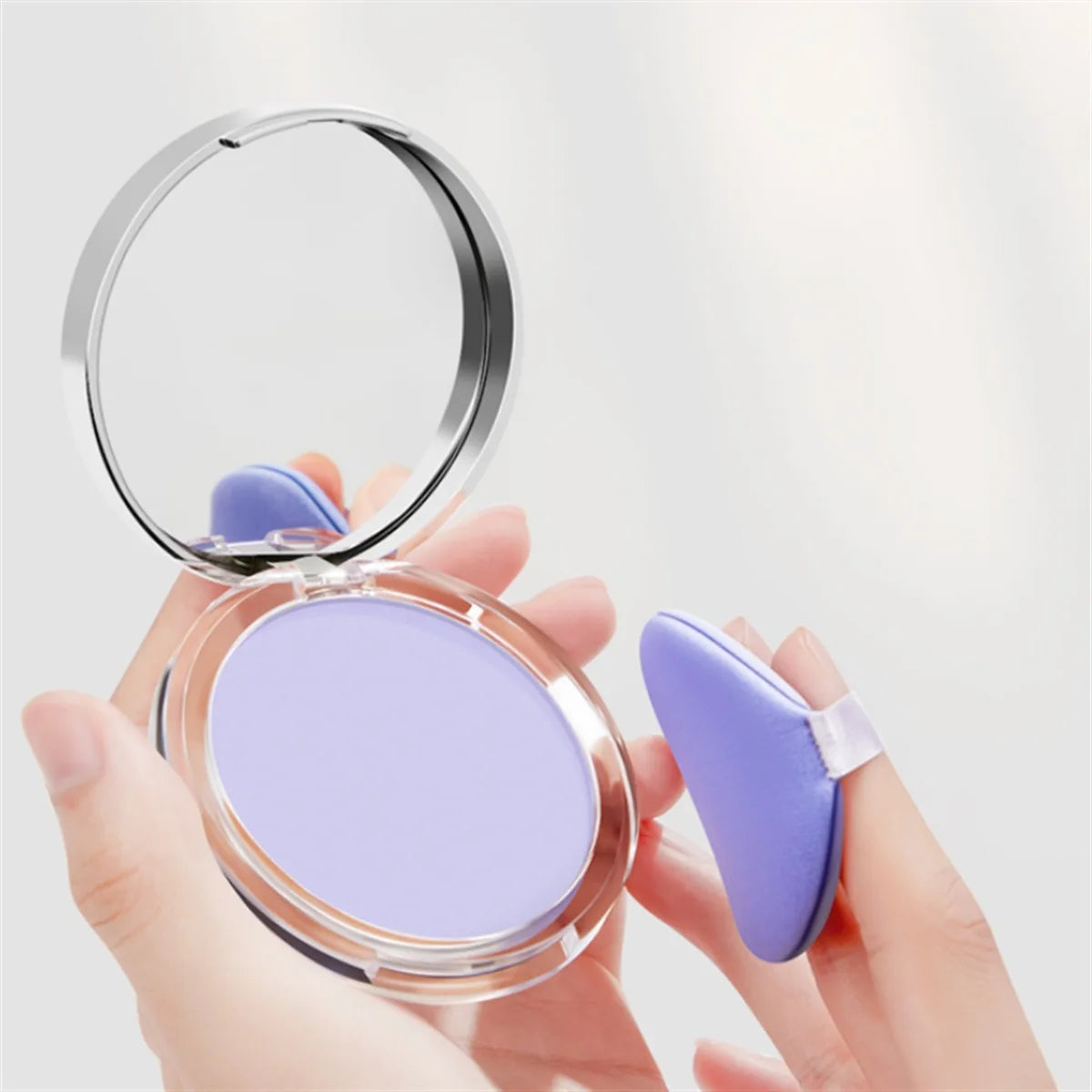 1PC Bonbon Bella Violet Crème à Poudre Respectueuse de la Peau Aspect Naturel du Visage Longue Tenue Contrôle du Sébum Poudre de Contouring Cosmétique