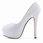LOSLANDIFEN Escarpins à talons hauts pour femmes 14 cm, bout rond, stilettos, talons femme sexy, chaussures de mariage rouges pour dames, talons plateforme noirs