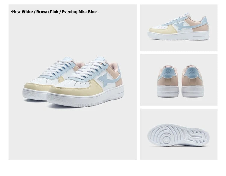 Baskets blanches Xtep pour femmes, printemps 2026, chaussures de couple polyvalentes, tendance et décontractées, à semelle épaisse rehaussante, chaussures de sport pour femmes 874118319851