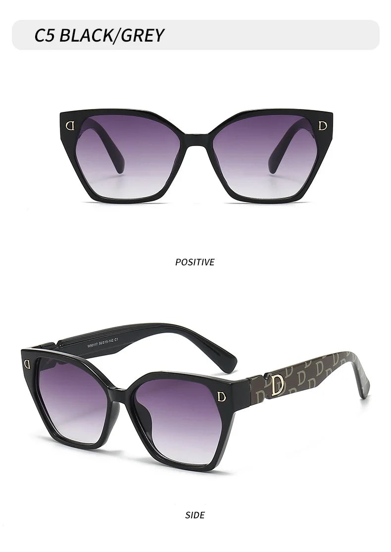 Nouvelle marque de mode de luxe lunettes de soleil pour femmes et hommes, élégantes lunettes œil-de-chat glamour pour femmes, lunettes de soleil tendance pour femmes, lunettes glamour.
