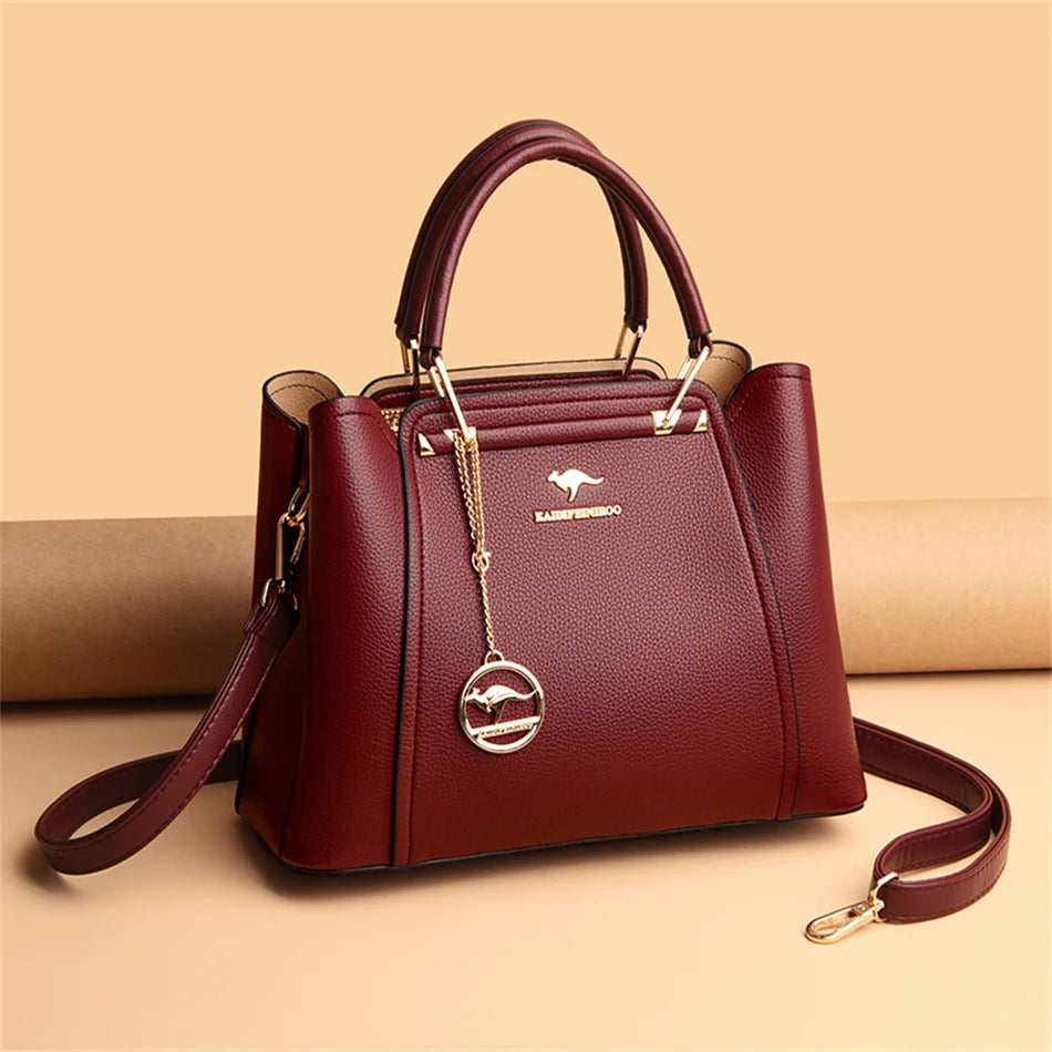 Sac bandoulière de luxe pour femme 2024, designer à 3 couches, grand sac à main en cuir à grande capacité pour femme, sac shopper de marque, sac fourre-tout messager.