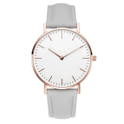 Montre élégante pour femme, simple, nouvelle collection 2023, rose et blanc, bracelet en cuir, montre-bracelet pour femme avec robe, montre féminine décontractée, idée cadeau tendance, Montre Femme