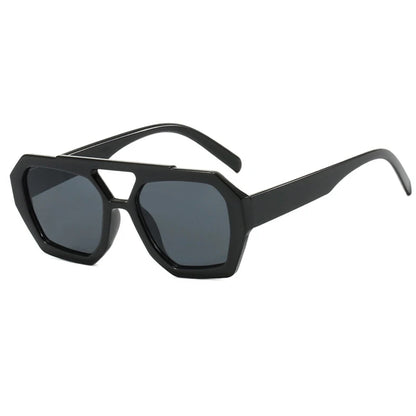 Lunettes de soleil rétro à double pont pour femmes, grande monture léopard dégradé thé, lunettes tendance de luxe de créateur, lunettes de soleil pour hommes
