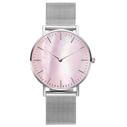Montres pour femmes tendance de luxe à quartz en alliage pour femme, bracelet en maille métallique, montre simple pour femme, horloge féminine, montre femme