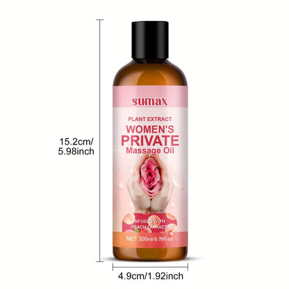 Huile de massage intime pour femmes, parfum pêche, fragrance longue durée, hydratation profonde, formule douce, convient à tous les types de peau