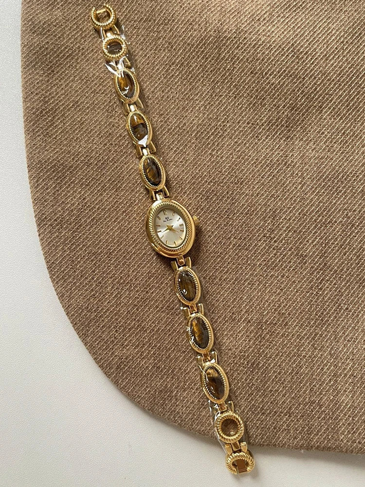 Montres de luxe haut de gamme pour femme, élégante montre-bracelet en quartz avec bijoux verts en jade, cadeau pour femme, montre habillée tendance pour dame