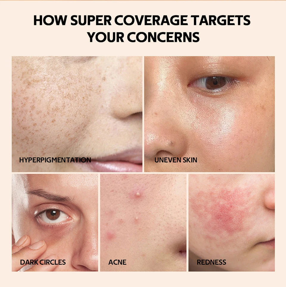 Fond de teint correcteur couvrance longue durée au fini mat, crème multi-usage sans huile pour illuminer et retoucher, produits de maquillage pour le visage pour femmes