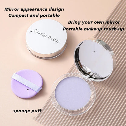 1PC Bonbon Bella Violet Crème à Poudre Respectueuse de la Peau Aspect Naturel du Visage Longue Tenue Contrôle du Sébum Poudre de Contouring Cosmétique