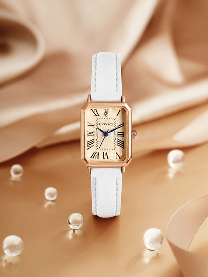 Montre-bracelet décontractée rétro à affichage numérique, cadran carré, bracelet en cuir, montre à quartz tendance pour femme, idée cadeau